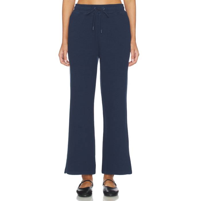 Negative Underwear 【 Waffle Knit Cropped Track Pant Women Navy 】 ワーヘル 編み物 貨物自動車 ズボン下 レディース 紺色 米国海軍