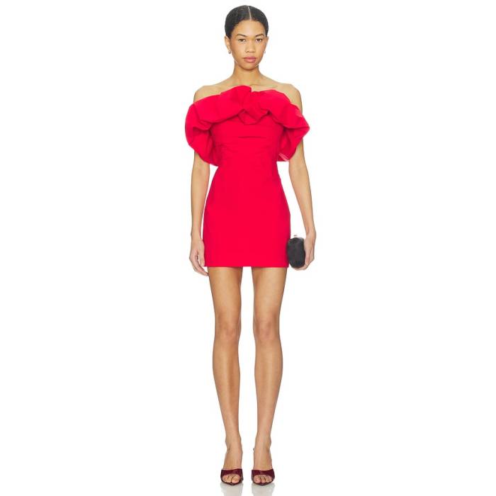Shona Joy 【 Campbell Strapless Bubble Mini Dress Women Goji 】 砂上の楼閣 お召しもの レディース