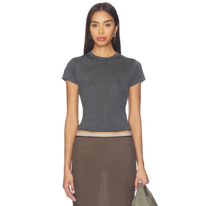 Aya Muse 【 Baby Tee Women Dark Gray 】 Tシャツ レディース gray 灰色・グレー・グレイ｜スニケス