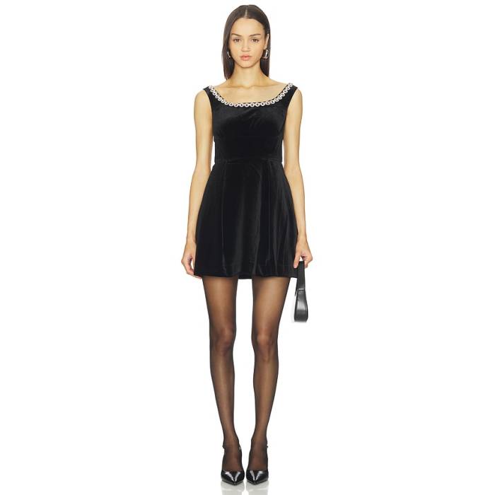 Self-Portrait 【 Velvet Mini Dress Women Black 】 ドレス レディース 黒色 ブラック｜スニケス