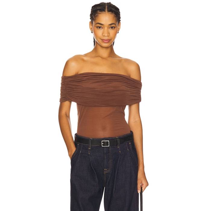 Elodie The Label 【 Fred Top Women Brown 】 レディース 赤銅色 赤銅色