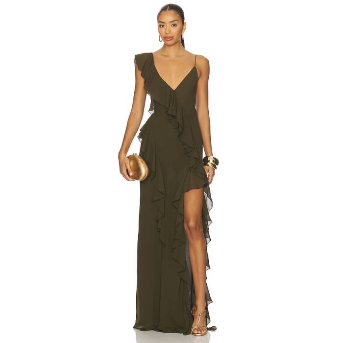 Ronny Kobo 【 Olivialle Dress Women Green 】 御召しもの レディース green 緑・緑であること