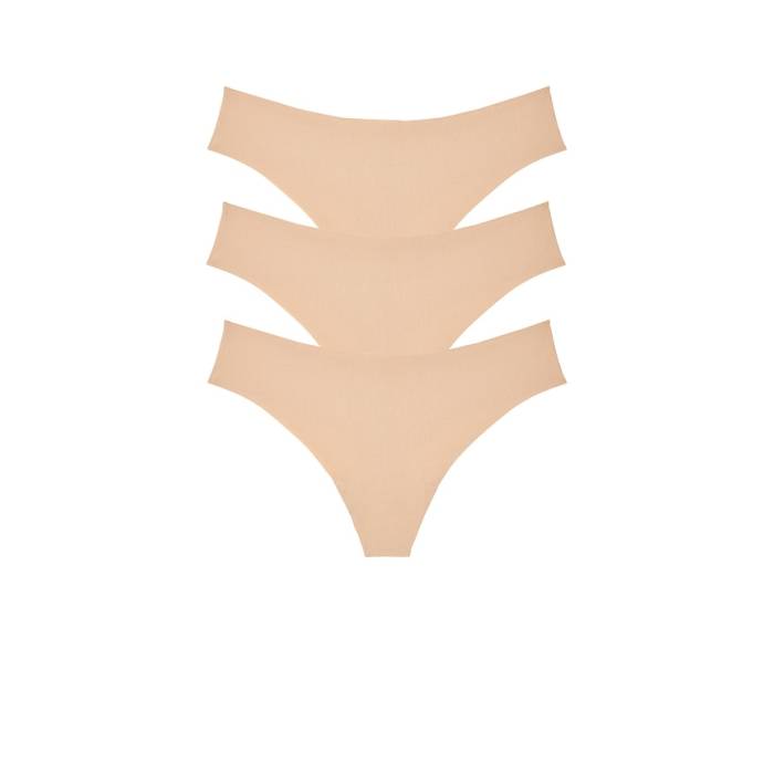 命令すること Commando 【 3 Pack Butter Thong Women Beige 】 レディース ベージュ