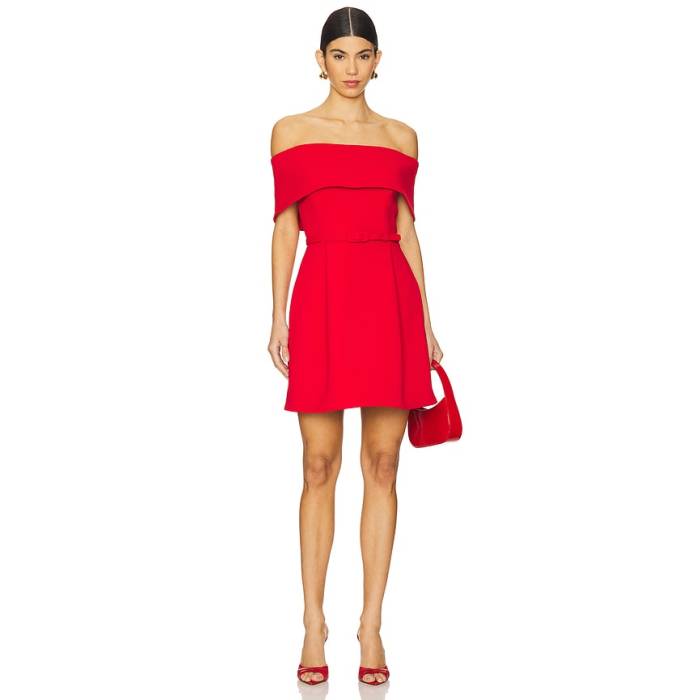 Nadine Merabi 【 Harper Mini Dress Women Red 】 お召しもの レディース Red 赤・赤いこと