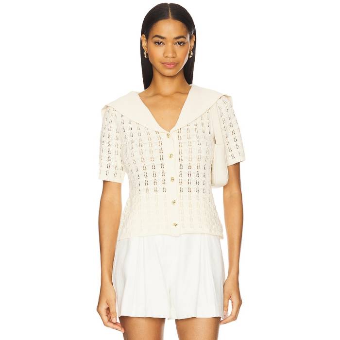 Astr The Label 【 Analissa Cardigan Women Cream 】 ジレー レディース 皮膚軟化剤