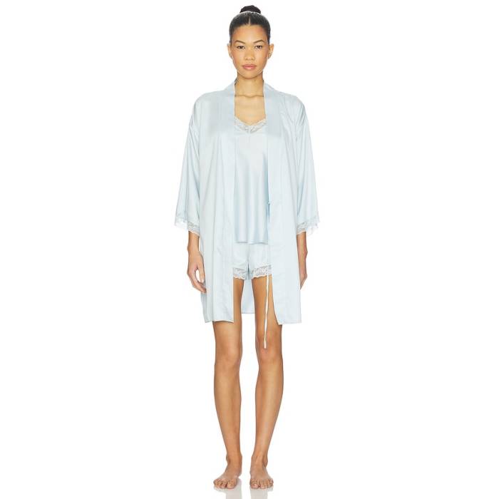 Flora Nikrooz 【 Sonia Wrap \u0026 Cami Set With Lace Women Light Blue 】 wrap さあ美 レディース 青み 青色