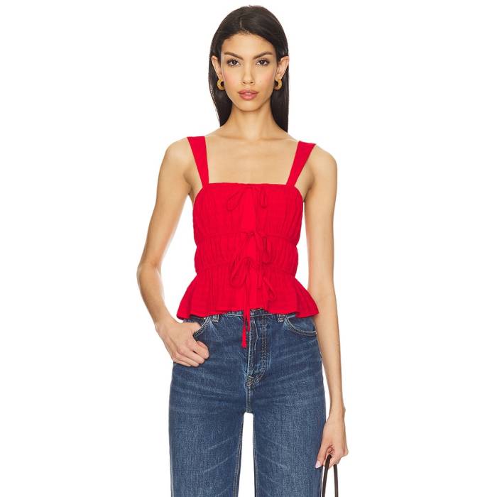More To Come 【 Betsey Tie Front Top Women Red 】 ネクタイ レディース Red 赤・レッド｜スニケス