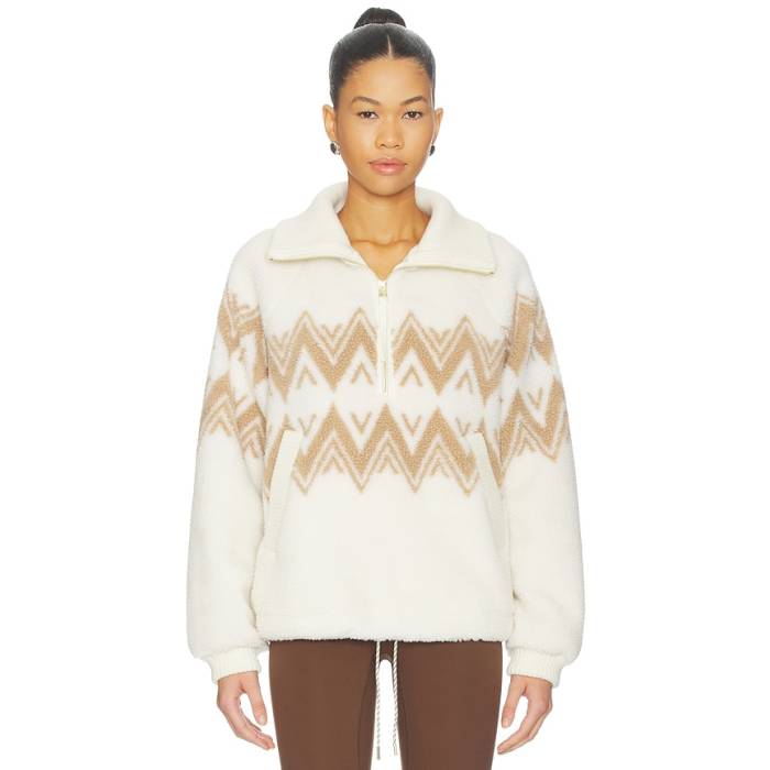 バーリー Varley 【 Hendrik Half Zip Sherpa Jacket Women Egret 】 二分の一 Jacket 上衣 レディース
