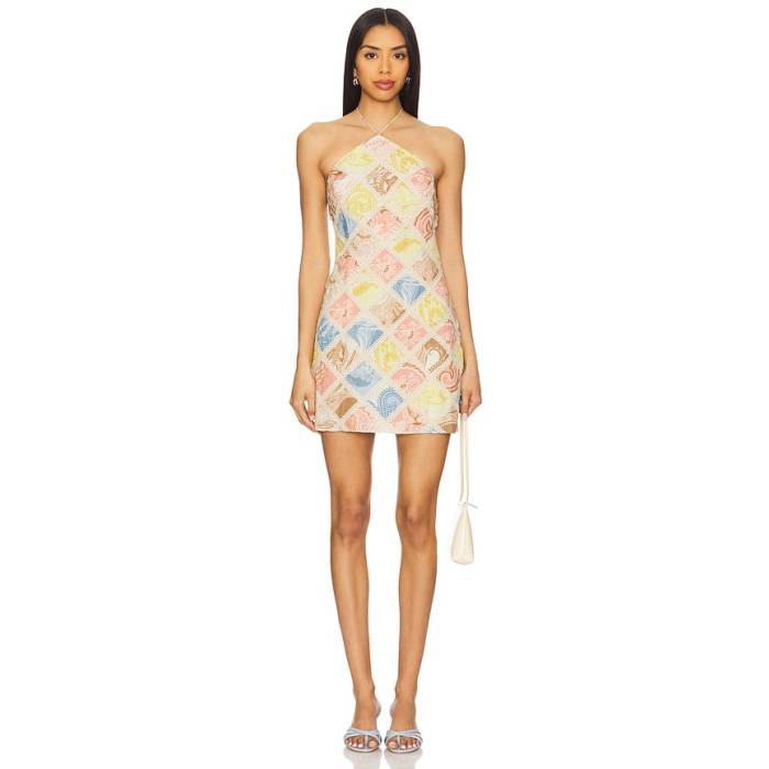 Hemant And Nandita 【 Lace Insert Mini Dress Women Multi 】 ドレス レディース｜スニケス