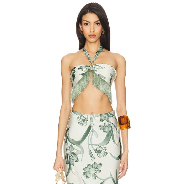 Rococo Sand 【 Fringe Top Women Sage Green 】 レディース green 緑・緑であること