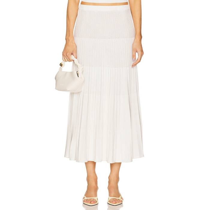 L\u0027academie 【 By Marianna Cheryl Breezy Midi Skirt Women Ivory 】 レディース 象牙色
