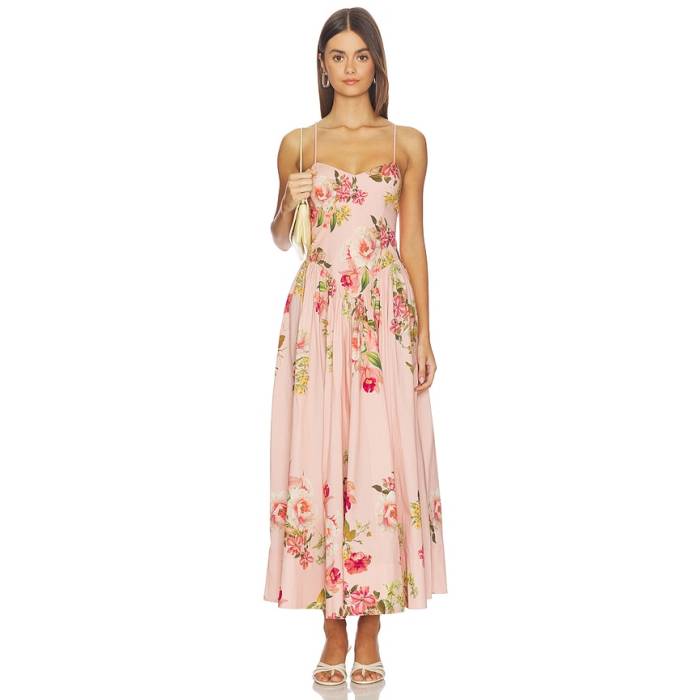 Hemant And Nandita 【 Corseted Midi Dress Women Peach 】 お召しもの レディース