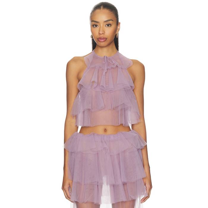 Aknvas 【 Bodil Tulle Ruffle Top Women Lavender 】 レディース