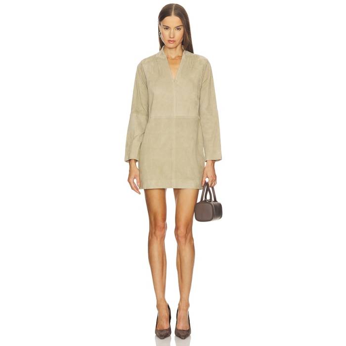 Srg 【 Tanya Suede Dress Women Sand 】 スエード・スウェード お召しもの レディース 砂色・真砂 ドレス-レディースファッション