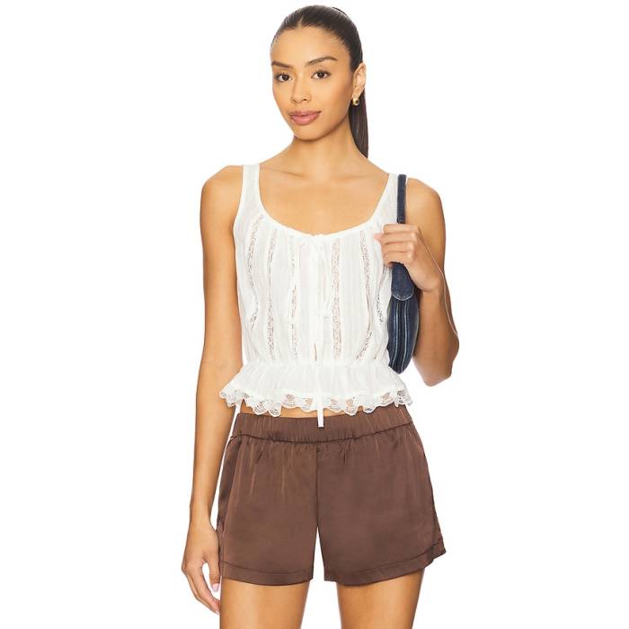 フリーピープル Free People 【 Alana Lace Tank Women Clean Ivory 】 タンクトップ レディース アイボリー｜スニケス