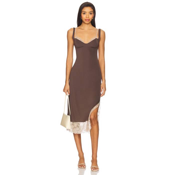 フリーピープル Free People 【 X Intimately Fp Party Crasher Midi Slip Dress In Mushroom & Double Espresso Women Mushroom &Amp; Double Espresso 】 ドレス レディース|スニケス