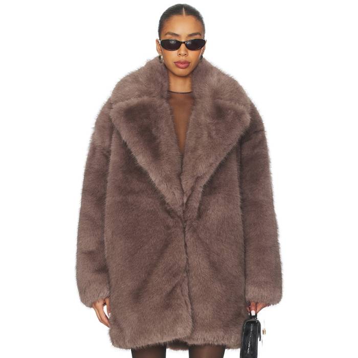 Ronny Kobo 【 Fonzee Coat Women Grey Brown 】 レディース 薄墨色 薄墨色 赤銅色 赤銅色 コート・ジャケット-レディースファッション