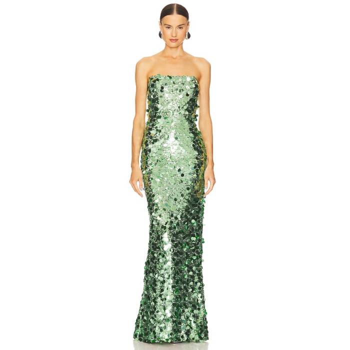 Bronx And Banco 【 Farah Strapless Gown Women Green \u0026Amp; Multi 】 レディース green 緑・緑であること