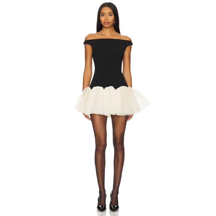 Lovers And Friends 【 Alix Mini Dress Women Black \u0026Amp; Vanilla 】 御召しもの レディース 黒いこと 黒いこと