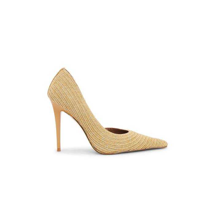 スティーブマデン Steve Madden 【 Elegant Pump Women Natural Raffia 】 揚水機 レディース 自然的