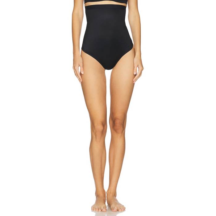 渡り間クス Spanx 【 Shape Invisible High Waisted Thong Women Very Black 】 御機嫌 レディース 黒いこと 黒いこと