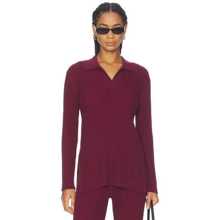 4Th \u0026 Reckless 【 Calrine Knit Top Women Burgundy 】 編み物 レディース ブドウ酒色・バーガンディー