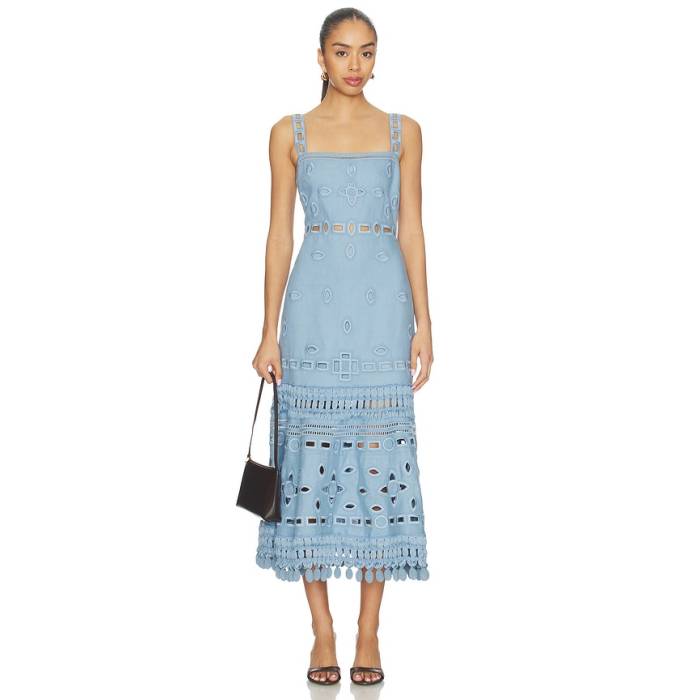 Alexis 【 Evelyn Dress Women French Blue 】 御召しもの レディース 青碧 青碧