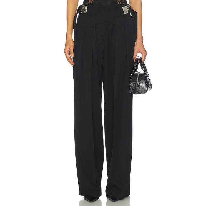 ジ・アティコ The Attico 【 Wide Leg Pant Women Black 】 ズボン下 レディース 黒いこと 黒いこと