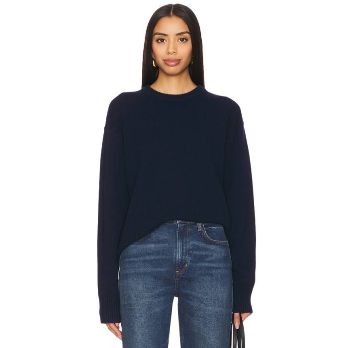 Eaves 【 Lanie Wool Cashmere Sweater Women Navy 】 調教師 レディース 紺色 米国海軍
