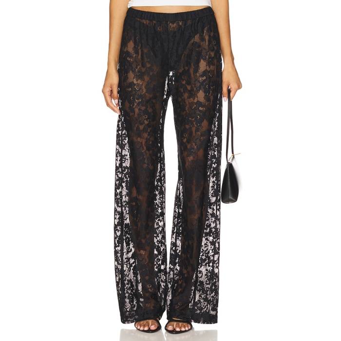 アマンダアプリチャード Amanda Uprichard 【 X Revolve Mariko Pants Women Black 】 レディース 黒いこと 黒いこと