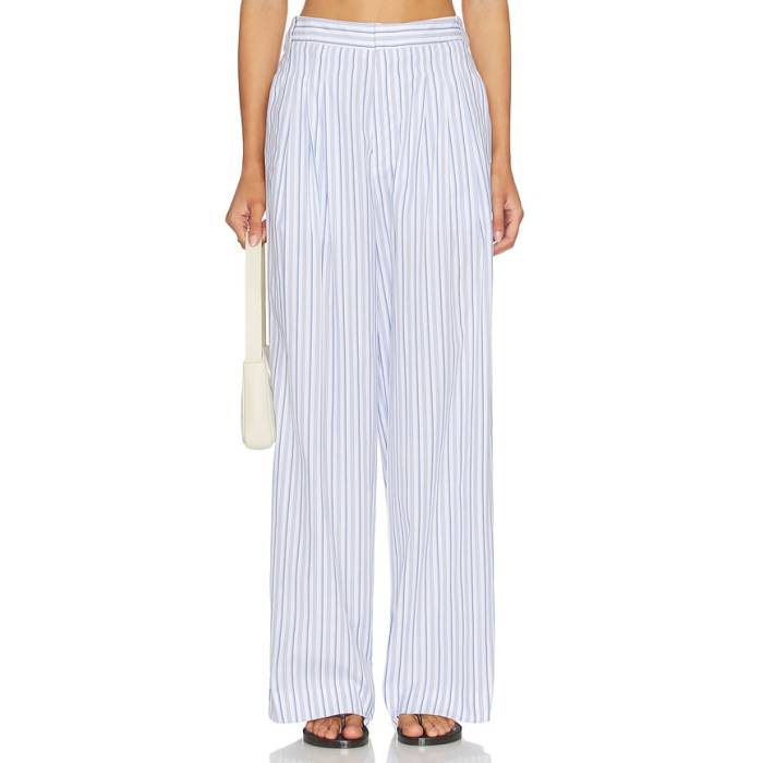 ラグアンドボーン Rag \u0026 Bone 【 Chappell Stripe Poplin Pant Women Baby Blue Stripe 】 Stripe ストライプ パンツ レディース 青色 ブルー Stripe ストライプ