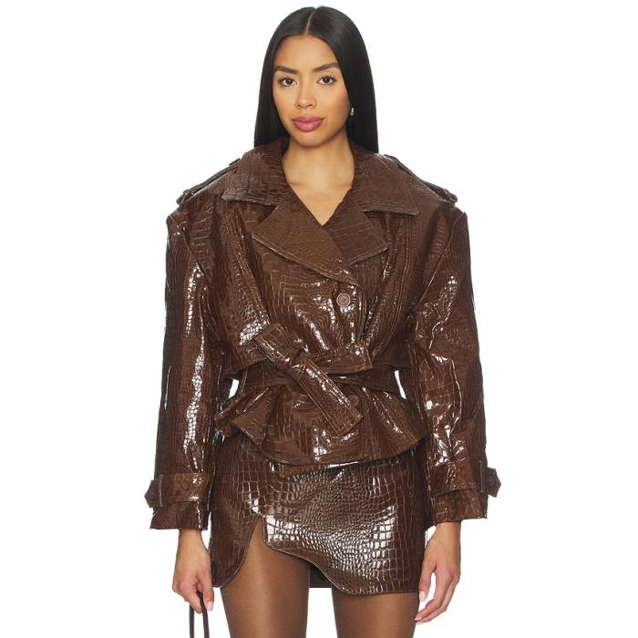 Mother Of All 【 Brooklyn Trench Leather Coat Women Brown Croro 】 ブルックリン なめし革 レディース 赤銅色 赤銅色