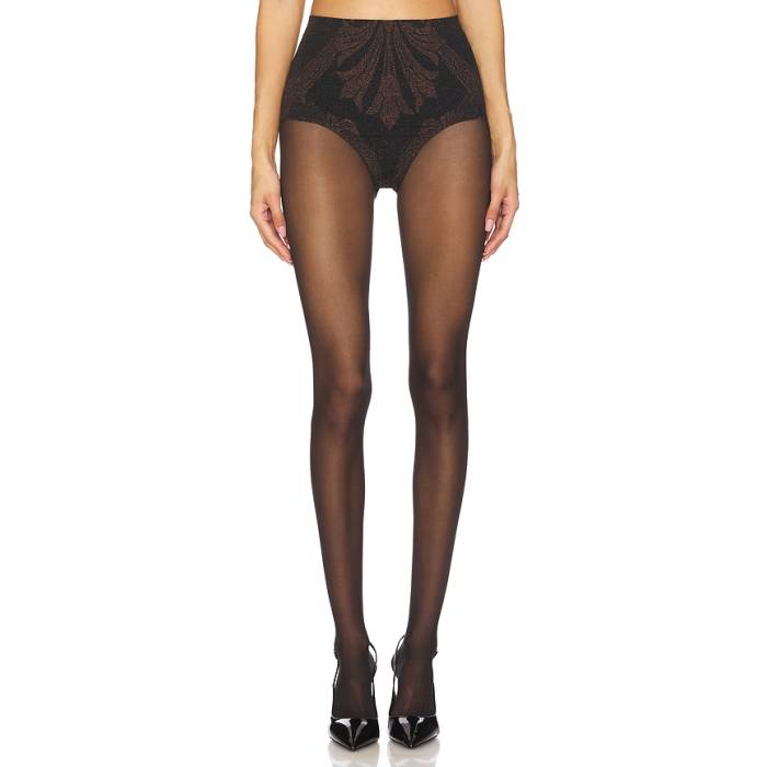ウォルフォード Wolford 【 X Etro Metallic Jacquard Shorts Women Black \u0026Amp; Copper 】 さる股引き レディース 黒いこと 黒いこと 銅色 コッパー