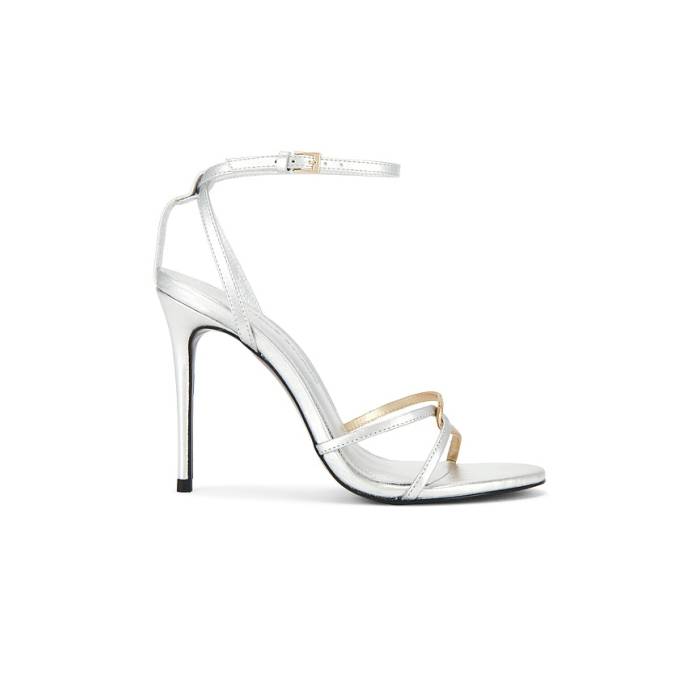 Black Suede Studio 【 Miley 100 Sandal Women Silver \u0026Amp; Gold Metallic Leather 】 レディース Silver しろがね色・しろがね色 ゴールド なめし革