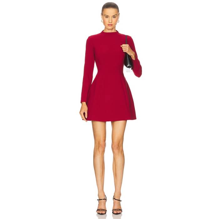 バル一点 Bardot 【 Delphi Long Sleeve Mini Dress Women Burgundy 】 Sleeve 衣袂 お召しもの レディース ブドウ酒色・バーガンディー ドレス-レディースファッション