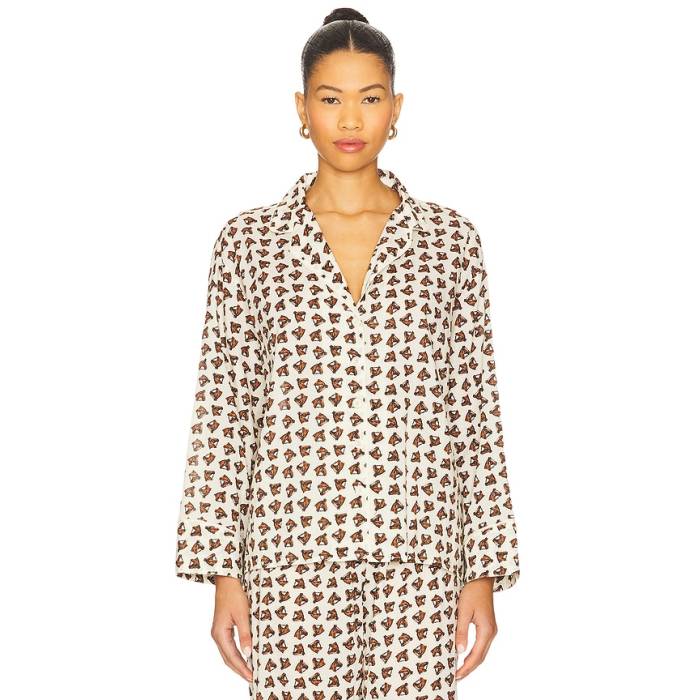 The Great 【 The Pajama Shirt Women Cream Horse Medallion Print 】 レディース 皮膚軟化剤