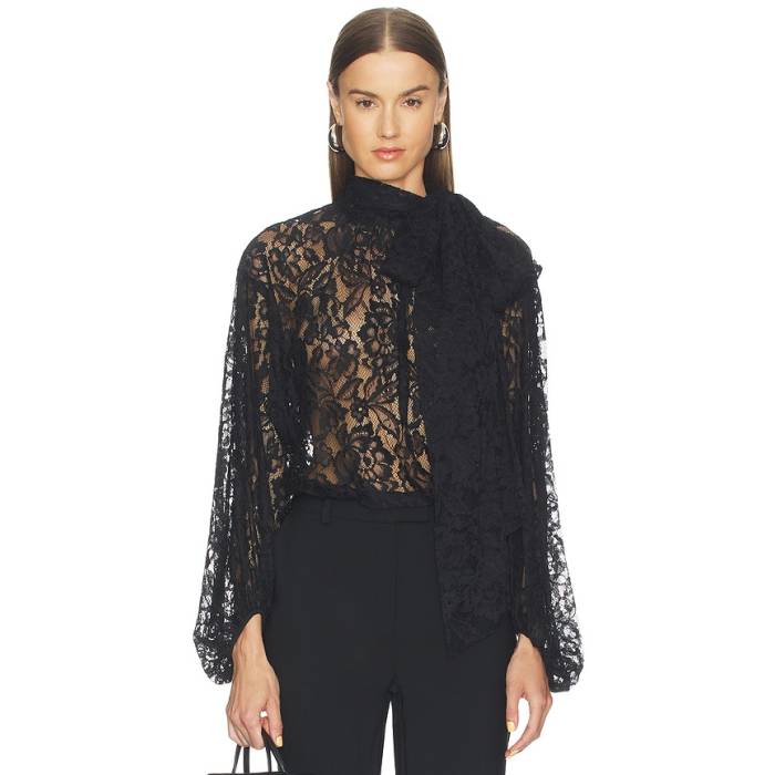 L\u0027agence 【 Rhett Oversized Blouse Women Black 】 レディース 黒いこと 黒いこと