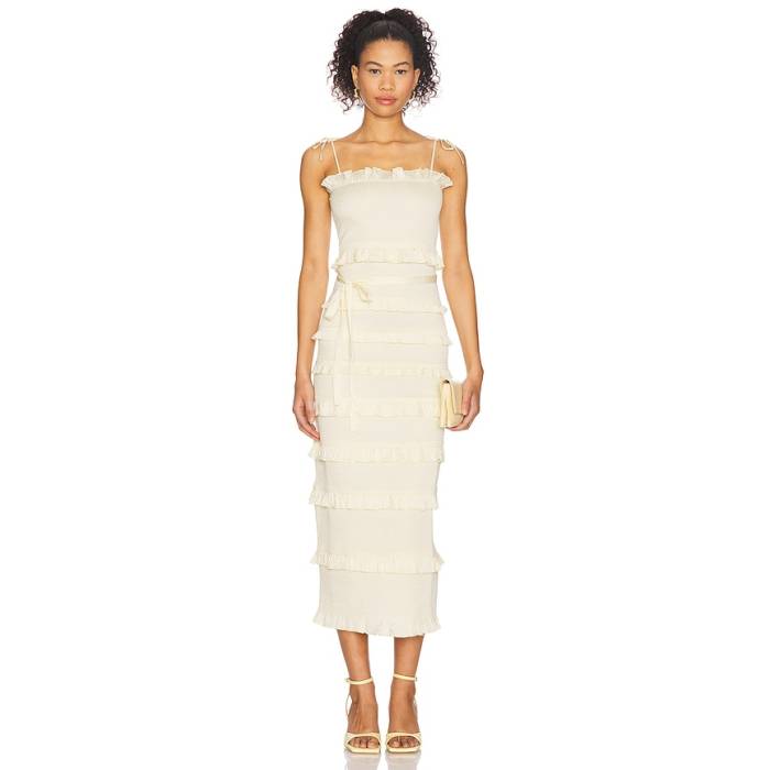 V. Chapman 【 Lily Dress Women Transparent Yellow 】 お召しもの レディース yellow 黄味がかった・黄色