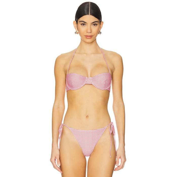 フェイスフルザブランド Faithfull The Brand 【 Chessa Bikini Top Women Gingham Red 】 レディース Red 赤・赤いこと