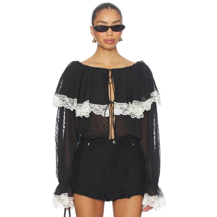 For Love \u0026 Lemons 【 June Top Women Black 】 レディース 黒いこと 黒いこと