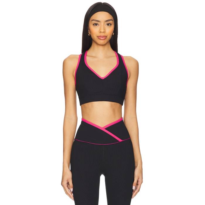 Year Of Ours 【 Ribbed V Bra Women Black &Amp; Magenta 】 レディース 黒色 ブラック マジェンタ｜スニケス
