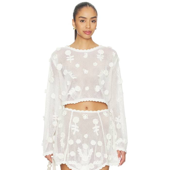 For Love \u0026 Lemons 【 Sara Top Women White 】 レディース 白いこと 白いこと