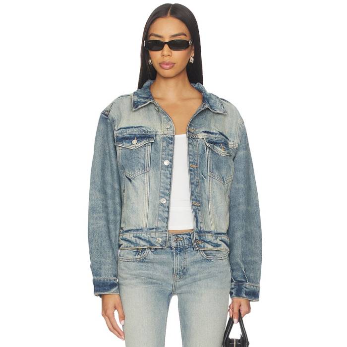 Eb Denim 【 Varsity Trucker Denim Jacket Women Fieldstone 】 トラッカー ジーンズ Jacket 上衣 レディース