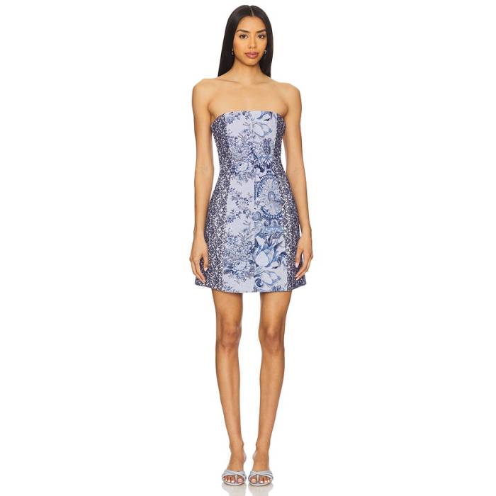 アリスアンドオリビア Alice + Olivia 【 Violet Mini Dress Women Blue Multi 】 紫・相撲取り草 お召しもの レディース 青み 青色