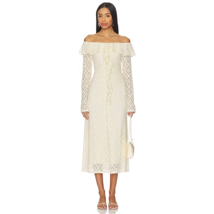 Astr The Label 【 Dorian Dress Women Cream 】 御召しもの レディース 皮膚軟化剤