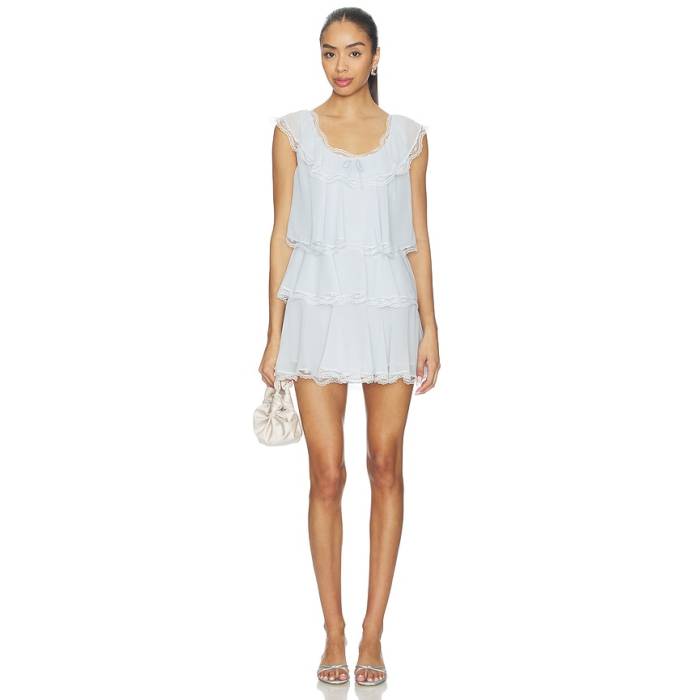 For Love \u0026 Lemons 【 Taylor Mini Dress Women Blue 】 お召しもの レディース 青碧 青色 ドレス-レディースファッション