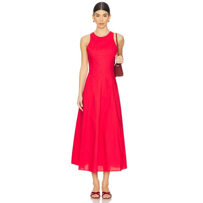 Rue Sophie 【 Delfina Dress Women Red 】 御召しもの レディース Red 赤・赤いこと