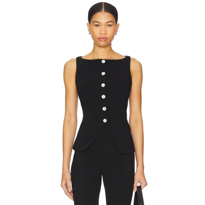 Cinq A Sept 【 Lemonis Vest Women Black 】 より良い レディース 黒いこと 黒いこと