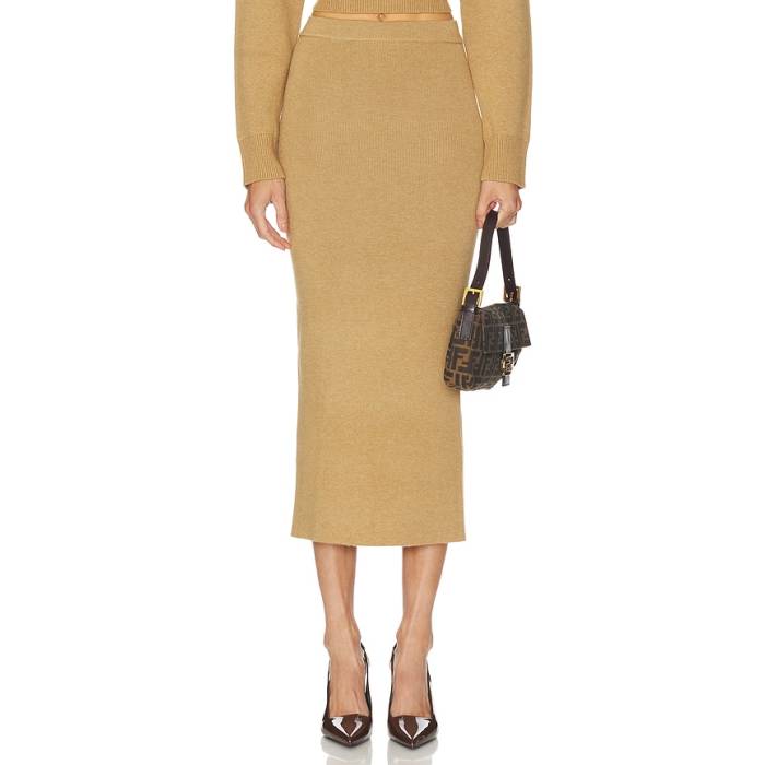 Camila Coelho 【 Costansa Midi Skirt Women Dark Taupe 】 レディース
