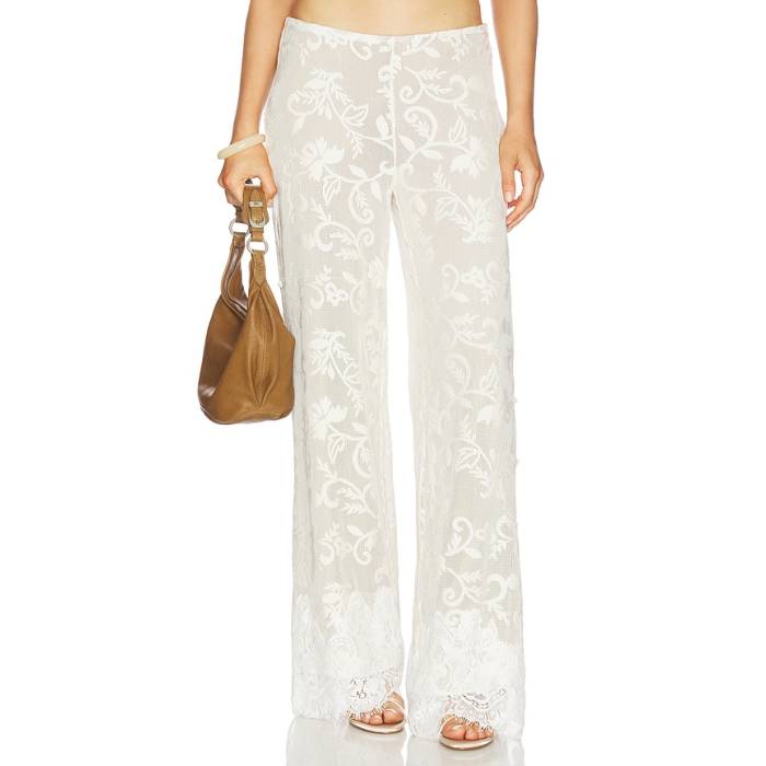Yellow The Label 【 Lottie Lace Pant Women Ivory 】 ズボン下 レディース 象牙色
